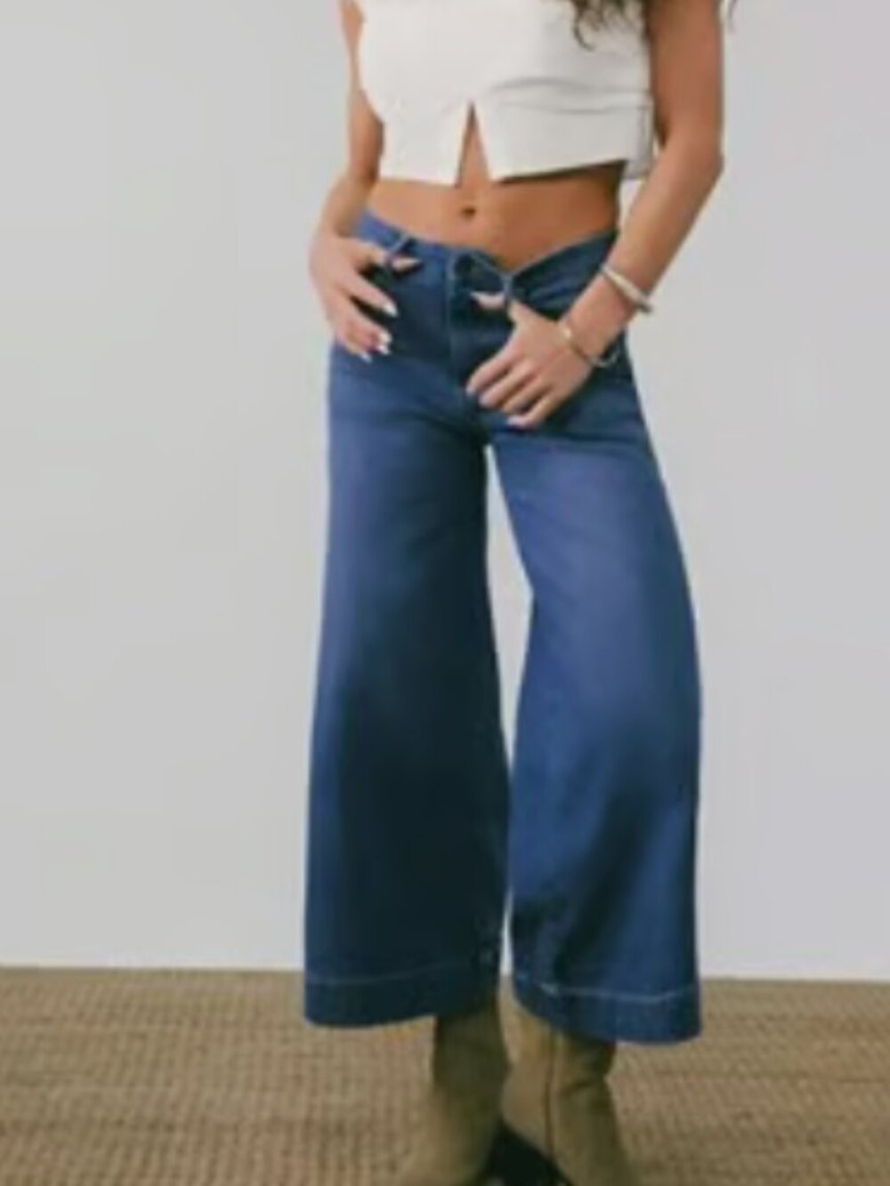 WRANGLER WIDE LEG CROP BESPOKE TROUSER JEANS NWT 00